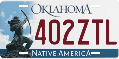 OK license plate 402ZTL