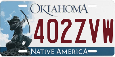 OK license plate 402ZVW