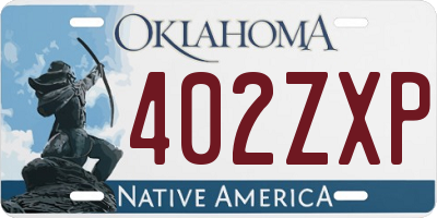 OK license plate 402ZXP