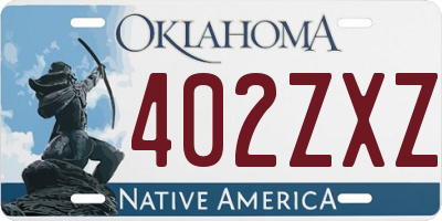 OK license plate 402ZXZ