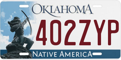 OK license plate 402ZYP