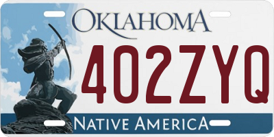 OK license plate 402ZYQ