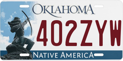 OK license plate 402ZYW