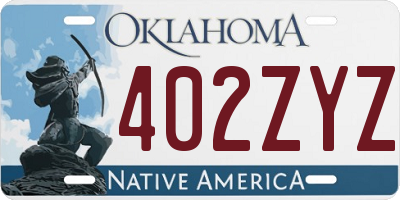 OK license plate 402ZYZ