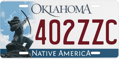 OK license plate 402ZZC