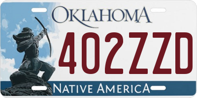 OK license plate 402ZZD