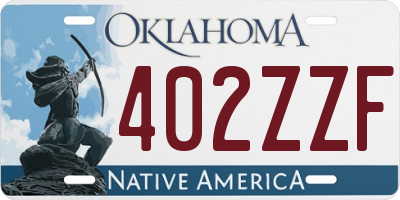 OK license plate 402ZZF