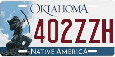 OK license plate 402ZZH