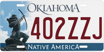 OK license plate 402ZZJ