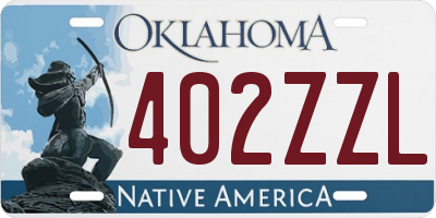 OK license plate 402ZZL