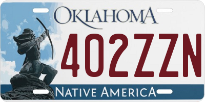 OK license plate 402ZZN
