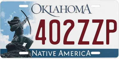 OK license plate 402ZZP