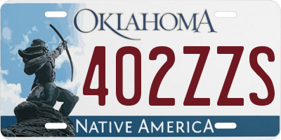 OK license plate 402ZZS