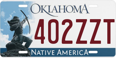 OK license plate 402ZZT