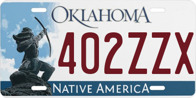 OK license plate 402ZZX