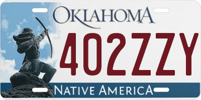 OK license plate 402ZZY