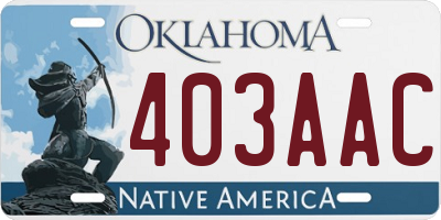 OK license plate 403AAC