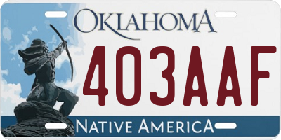 OK license plate 403AAF