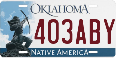 OK license plate 403ABY