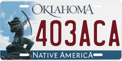 OK license plate 403ACA