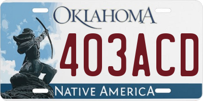 OK license plate 403ACD