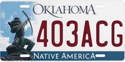OK license plate 403ACG