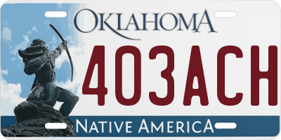 OK license plate 403ACH