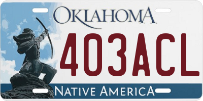 OK license plate 403ACL