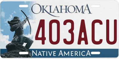 OK license plate 403ACU