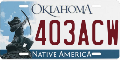 OK license plate 403ACW