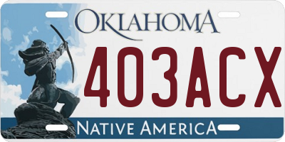 OK license plate 403ACX