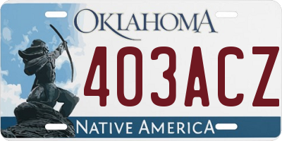 OK license plate 403ACZ