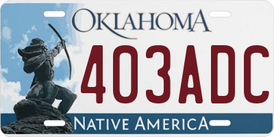 OK license plate 403ADC