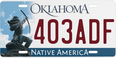OK license plate 403ADF