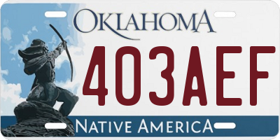 OK license plate 403AEF