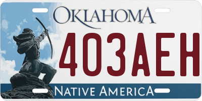 OK license plate 403AEH