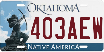 OK license plate 403AEW