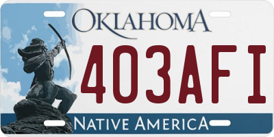OK license plate 403AFI