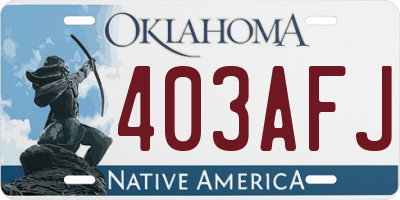 OK license plate 403AFJ
