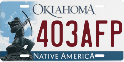 OK license plate 403AFP