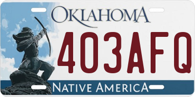 OK license plate 403AFQ