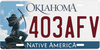 OK license plate 403AFV