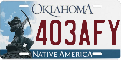 OK license plate 403AFY