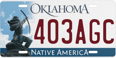 OK license plate 403AGC