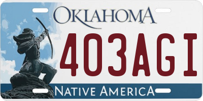 OK license plate 403AGI
