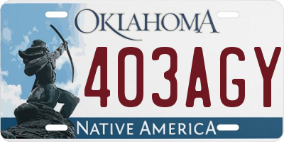 OK license plate 403AGY