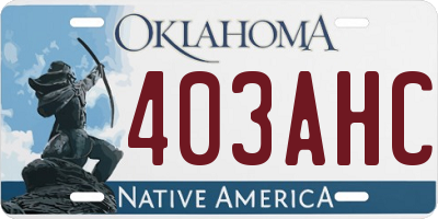 OK license plate 403AHC