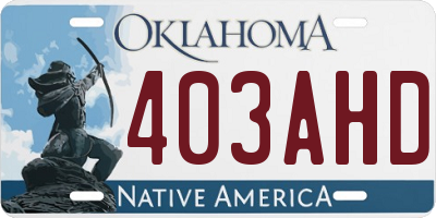 OK license plate 403AHD