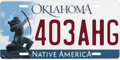 OK license plate 403AHG