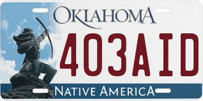 OK license plate 403AID
